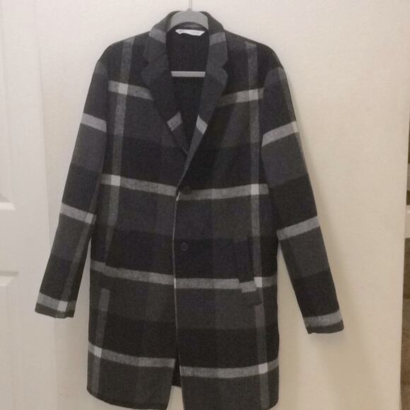 Zara Ladies Coat: black&Gray Size L-58% Polyester, 32% Wool - Picture 9 of 10